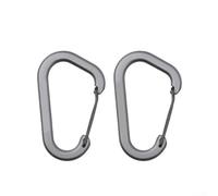 Cerradura de mosquetón en forma de D de aleación de aluminio con mecanismo seguro de acero inoxidable para uso pesado (gris)