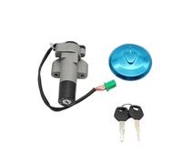 Cerradura de motocicleta Compatible con Suzuki GN125-2F GN 125cc 3 cables interruptor de bloqueo de ignición de motocicleta llave tapa de tanque de combustible Interruptor de Encendido
