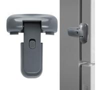 Cerradura de nevera a prueba de niños con adhesivo, cierres de puerta de refrigerador y congelador de 1 pulgada, pestillo gris para mantener la puerta cerrada (paquete de 1)