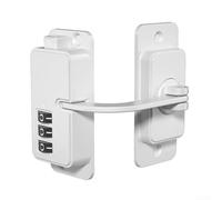 Cerradura de nevera Key and Code para entornos a prueba de niños, diseñada para armarios, cajones y ciertos tipos de marcos de ventana (estilo esquinero, blanco)