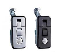 Cerradura de palanca de aleación de zinc diseñada para muebles de panel delgado de 1 mm a 10 mm de grosor con llave de seguridad y configuración de montaje de herramientas (plateado)