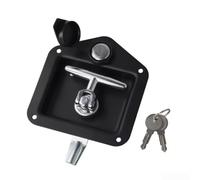 Cerradura de panel de acero inoxidable MS858 impermeable con junta de sellado e instalación ajustable para armarios interiores de RV (P01-2 negro)