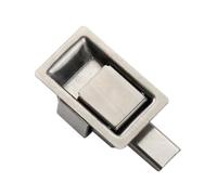 Cerradura de Panel tipo tirador de acero inoxidable, cerradura de perno de colisión, cerradura de equipo de caja de herramientas pequeña plana, 1 Uds.