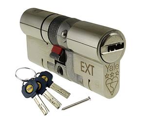 Cerradura de perfil europeo Nickel Yale Platinum 3 Star TS2007:2013, de 95 mm, cilindro resistente a los golpes y antirrotura, de alta seguridad
