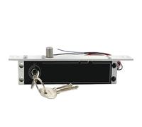 Cerradura de perno de caída de cilindro eléctrico, 12V de CC, a prueba de fallos, con perno biselado, llave mecánica, relé de tiempo ajustable, contacto de puerta, 6 Cables