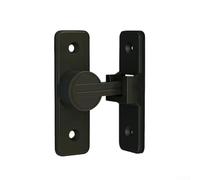 Cerradura de perno de puerta que brilla en la oscuridad de 90 grados, instalación sin taladro, pestillo deslizante fácil para interiores de baño y puertas vintage, una sola pieza (negro)