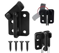 Cerradura de pestillo 2 en 1 de acero inoxidable con cerradura y orificio para cerradura: robusta cerradura de rosca para ventanas, puertas y portones de jardín (negra, 45 mm) | Cerrojo para portones