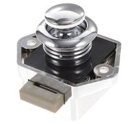 Cerradura de Pestillo Plata sin Llave Botón Pulsador para Rv | Aleación de Zinc y Abs, Estilo Minimalista Simple y Bonito, para Yate, Mesa de Barco y Mueble