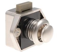 Cerradura de Pestillo sin Llave para Rv y Cajón, Botón Pulsador | ABS y Aleación de Zinc, Color Plata, Estilo Minimalista Simple, para Casas Móviles y Barcos