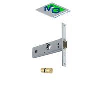 Cerradura de ponerse MG Art. 803702 entrada 70 frontal mm 202 mandate y pestillo, cerrojo de latón frontal de acero galvanizado mm. 20 Cerradura completa de doble cilindro de ponerse de latón MG Art.