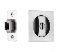 Cerradura de privacidad para puerta de bolsillo con tirador de borde, perilla empotrada, manija de cocina de baño, moderno, invisible, negro mate (cuadrado cepillado)
