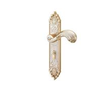 Cerradura de puerta antirrobo lujo estilo europeo, juego palanca perilla moda silenciosa, for puertas interiores habitaciones y herrajes for muebles del hogar(AMBER WHITE_50MM)