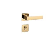 Cerradura de puerta cerradura de puerta interior del dormitorio cerradura magnética silenciosa cerradura de puerta de madera dividida simple manija de puerta negra(PVD)