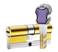 Cerradura de puerta cilíndrica de alta seguridad con 12 llaves - Cerradura de entrada de latón for puertas y puertas corredizas de patio (1 pieza)(70=35+35)