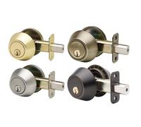 Cerradura de puerta cobre, cerrojo cilindro, casa muerta Metal cromado, cerradura con perno un solo(Gold plating)