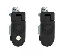 Cerradura de puerta con botón en aleación de zinc para caja de herramientas de coche, cajón de buzón, diseño minimalista moderno, negro mate, 12 x 6 x 5 cm (BC002-BK-21 con llave)