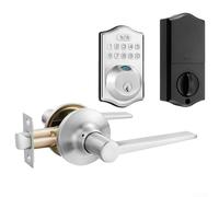 Cerradura de puerta con huellas dactilares, cerrojo de entrada sin llave con contraseña y llave, aleación de zinc impermeable IP65 para cerradura inteligente para puertas exteriores, respaldo