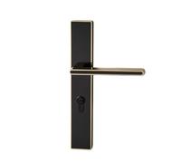 Cerradura de puerta con llave for dormitorio, hogar, puerta de madera silenciosa, manija de baño, dirección de apertura: sin distinción entre izquierda y derecha(Gold black)