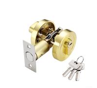 Cerradura de puerta con llave para uso interno y externo, hecha para mayor fiabilidad y seguridad (dorado)
