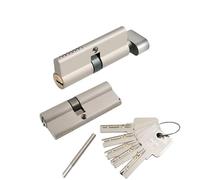 Cerradura de puerta con pomo giratorio y llave, Base del cilindro de cerradura puerta con 5 llaves, altura 29MM, aleación zinc simple y doble abierta(Single Open)