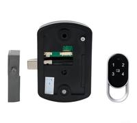 Cerradura de puerta con teclado inteligente con huella digital y tarjeta para acceso, cerrojo electrónico de entrada sin llave, cerradura impermeable IP54 para oficina en casa (A)