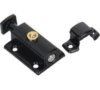 Cerradura de puerta corredera, Cerradura con pernos, Cerradura con resorte, Cerradura deslizante para puerta interior, Cerradura de puerta deslizante con detalles de botón pulsador (negro, 2 pulgadas)
