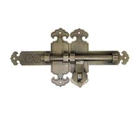 Cerradura de puerta corredera, cerradura de cerradura de puerta, pestillo para cajas, armarios, ventanas, cercas, estilo chino, cobre puro grueso macizo, pestillos y cerraduras(Bronce,40cm)