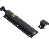 Cerradura de puerta corredera, cerradura de pescado, pestillo de resorte, cerradura deslizante para puerta interior, pestillo de puerta deslizante, botón pulsador(Black,6 inches)