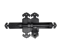 Cerradura de puerta corredera, cerradura de pestillo, Cerradura de puerta, pestillo for cofres, armarios, ventanas, cercas, estilo chino, cobre puro sólido y grueso, pestillos y cerraduras(Black,25cm)