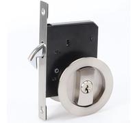 Cerradura de puerta corredera con diseño invisible para interiores, gancho único y cerradura de llave para puertas plegables y de balcón, material de aleación de zinc para un bloqueo seguro (negro