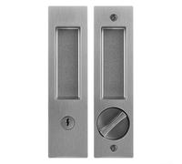 Cerradura de puerta corredera con llave con construcción de aleación de zinc para puertas correderas, diseñada para seguridad de doble cara en patio, baño y puertas interiores (gris)