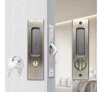 Cerradura de puerta corredera con llave para mayor seguridad, diseño invisible para espacios estéticos (verde antiguo)