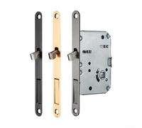 Cerradura de puerta corredera de aleación de zinc, diseño invisible para puertas de bolsillo, funcionamiento suave para espacios de vida tranquilos (oro rosa)