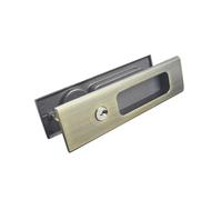 Cerradura de puerta corredera de aleación de zinc gruesa 001B, puerta corredera, puerta plegable, tipo de bloqueo de gancho invisible antirrobo integrado(160x45mm bronze)