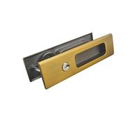 Cerradura de puerta corredera de aleación de zinc gruesa 001B, puerta corredera, puerta plegable, tipo de bloqueo de gancho invisible antirrobo integrado(160x45mm yellow bronze)