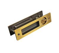 Cerradura de puerta corredera de aleación de zinc gruesa 001B, puerta corredera, puerta plegable, tipo de bloqueo de gancho invisible antirrobo integrado(185x45mm yellow bronze)