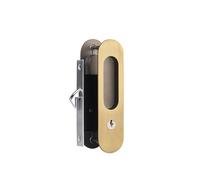 Cerradura de puerta corredera de aleación de zinc gruesa 002D, puerta corredera, puerta plegable, tipo de bloqueo de gancho invisible antirrobo integrado(160x40mm yellow bronze)