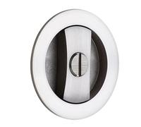 Cerradura de puerta corredera de baño con indicador redondo de aleación de zinc con cierre de gancho integrado, se adapta a puertas de madera de 35-50 mm, negro mate, acabado dorado cepillado o