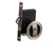 Cerradura de puerta corredera de una sola cara con llave, cerradura invisible de aleación de zinc para puerta interior para el hogar, oficina, balcón, cocina, compatible con madera (bronce verde y