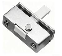 Cerradura de puerta corredera de vidrio sin marco con aleación de zinc y acero inoxidable, un botón para bloquear y desbloquear, ajuste ajustable para vidrio de grosor de 7 mm a 12 mm (3D2C12-61)