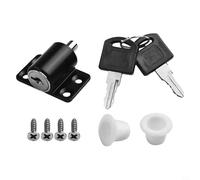 Cerradura de puerta corrediza de aleación de aluminio con llaves para patio de banda, seguridad infantil antirrobo, pestillo de seguridad para protección del hogar (negro)