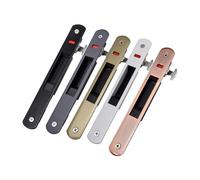 Cerradura de puerta corrediza de cristal de aleación de zinc para puertas de balcón y patio, perno de gancho de un solo lado con tornillos, compatible con manijas de puerta corredera, (gris)