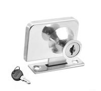 Cerradura de puerta corrediza de cristal para gabinete, vitrina de metal, material de aleación de zinc con 2 llaves, se adapta a vidrio de 5 a 8 mm de grosor, adecuado para vitrina de seguridad (2#)