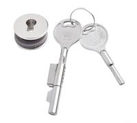 Cerradura de puerta corrediza de gabinete de vidrio para exhibiciones de joyas, gabinetes de mostrador y vitrinas de almacenamiento con dos llaves (1 unidad)