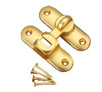 Cerradura de Puerta Corrediza de Granero Pestillo de cerradura puerta con hebilla antirrobo, corrediza granero, ángulo recto aleación zinc, herrajes(Gold)