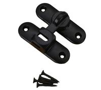 Cerradura de Puerta Corrediza de Granero Pestillo de cerradura puerta con hebilla antirrobo, corrediza granero, ángulo recto aleación zinc, herrajes(Black)