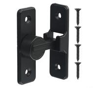 Cerradura de puerta corrediza de granero resistente con diseño de pestillo de puerta de 90 grados para puertas de ángulo recto, fabricado con aleación de zinc con acabado negro mate para óxido