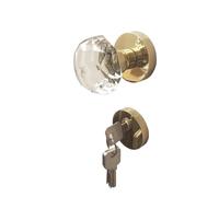 Cerradura de puerta cristal con bola, cerradura americana dorada lujo for interiores, simple estilo europeo for dormitorio, silenciosa dividida(113Golden room door lock)