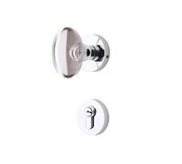 Cerradura de puerta cristal con bola, cerradura americana dorada lujo for interiores, simple estilo europeo for dormitorio, silenciosa dividida(112 bright chrome room door lock)
