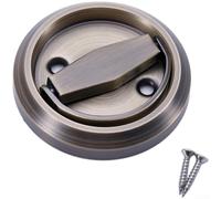 Cerradura de puerta de acero inoxidable 304 con manija empotrada oculta y cerradura de bola, proporcionando un funcionamiento suave para puertas interiores de madera y seguridad (anillo verde antiguo)